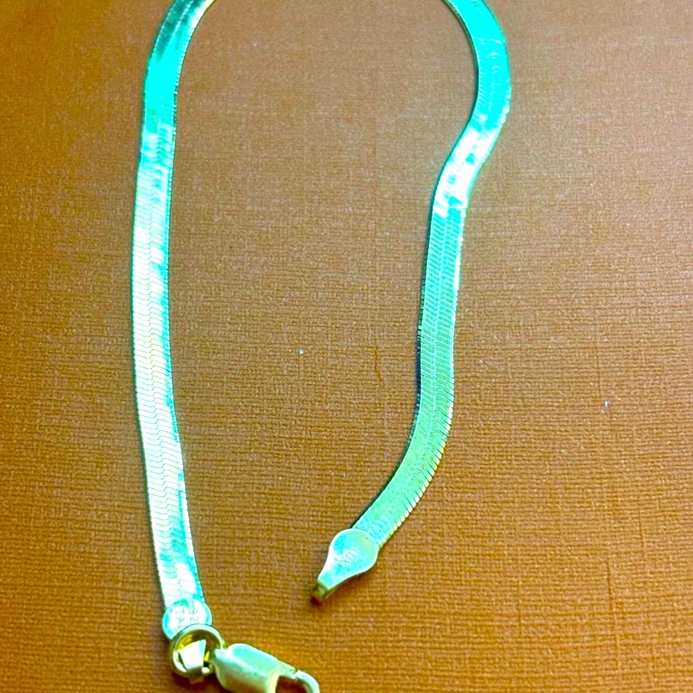 Elegant Gold Over Herringbone Bracelet with natural shine! Made in Italy!